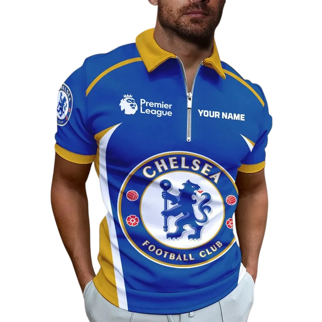 Football Squad Zipper Polo Shirt, Sport Fan Polo For Everyday Energy SPO071