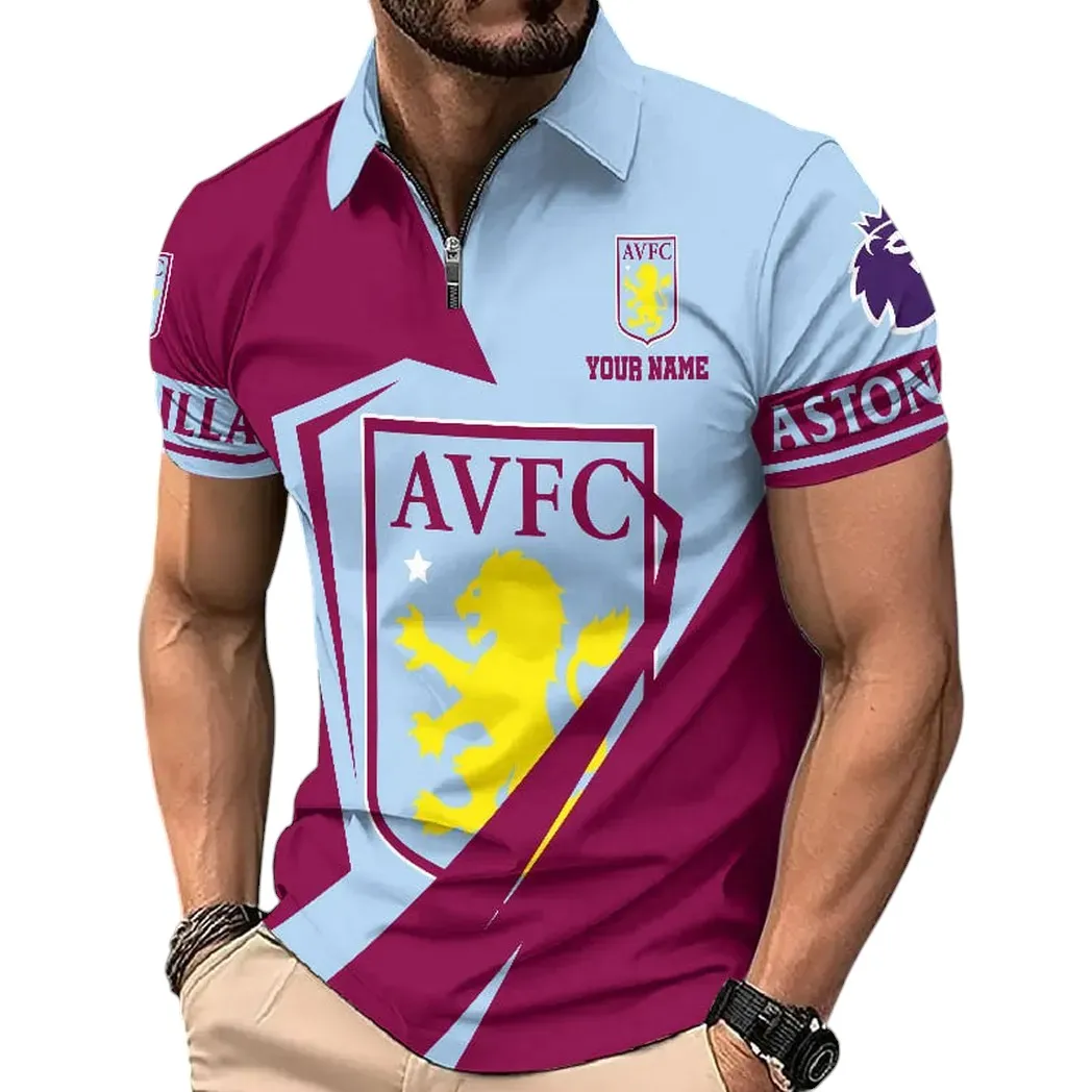 Football Squad Zipper Polo Shirt, Sport Fan Polo For Game-Day Style SPO071