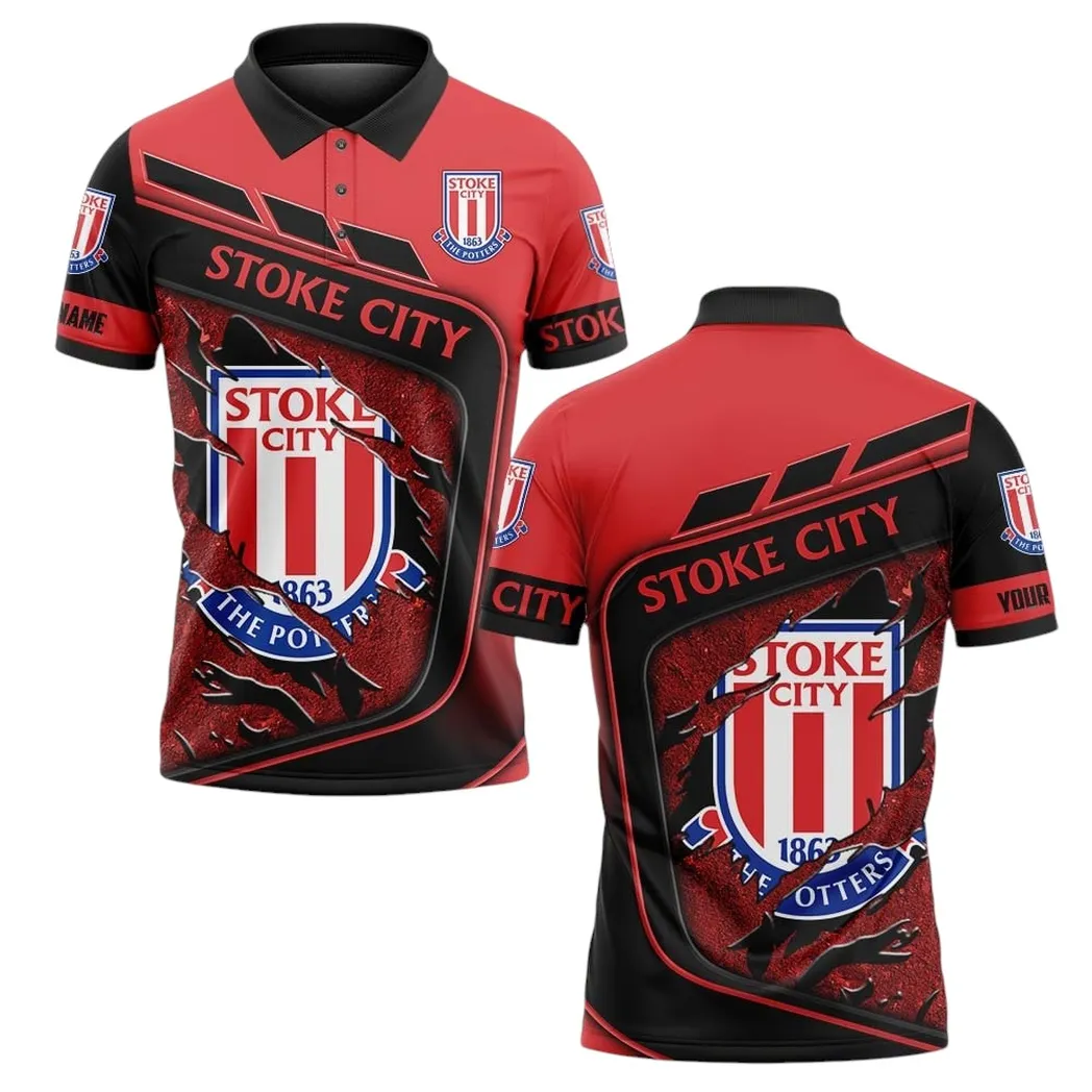 Football Team Polo Shirt, Full Print Design Button Shirt For Fan Sport DEPL60