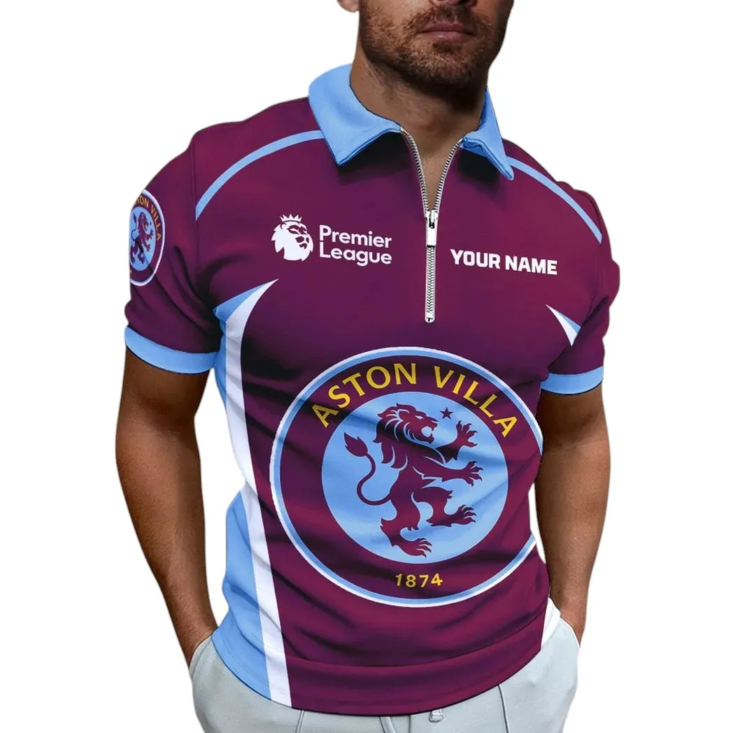 Football Team Zipper Polo Shirt, Sport Fan Polo For Game-Day Style SPO071