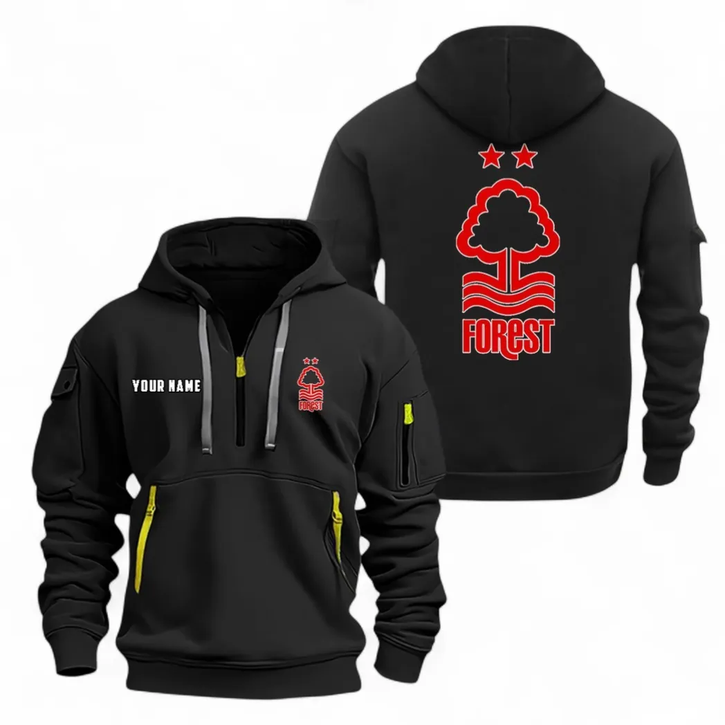 Forest Pride Hoodie Half Zipper, True Supporter Half-Zip Hoodie EPL104 - Black