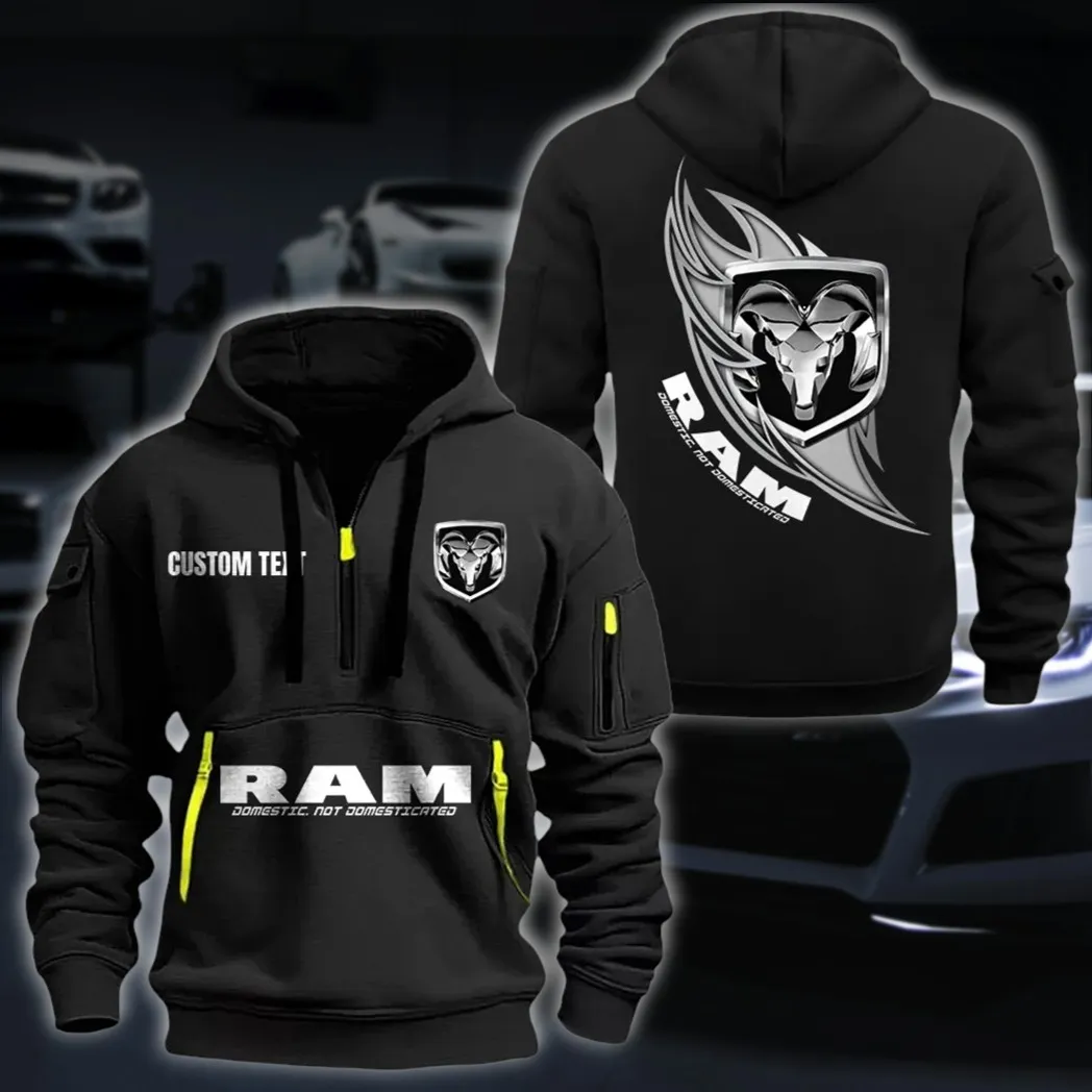 Full-Size Pickup Hoodie Half Zipper, True Supporter Half-Zip Hoodie CAR170 - Black