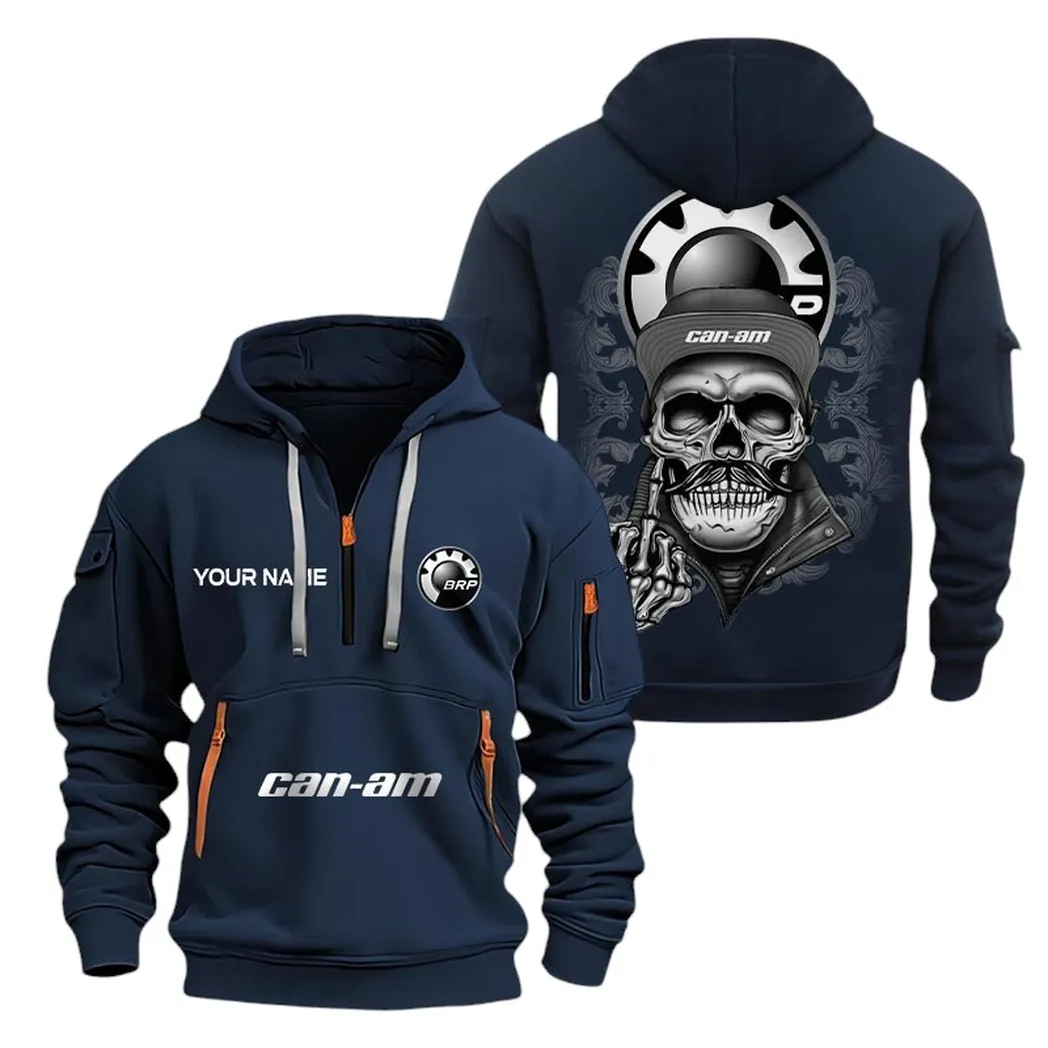 Fun Ride Machine Hoodie Half Zipper, True Supporter Half-Zip Hoodie CAR166 - Navy - Image 2