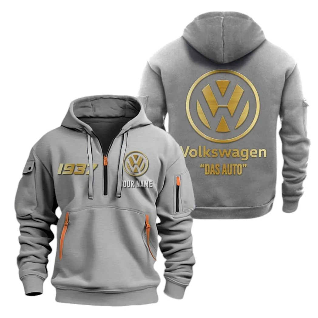 German Car Hoodie Half Zipper, Game Day Half-Zip Hoodie CAR019 -Gray - Image 2