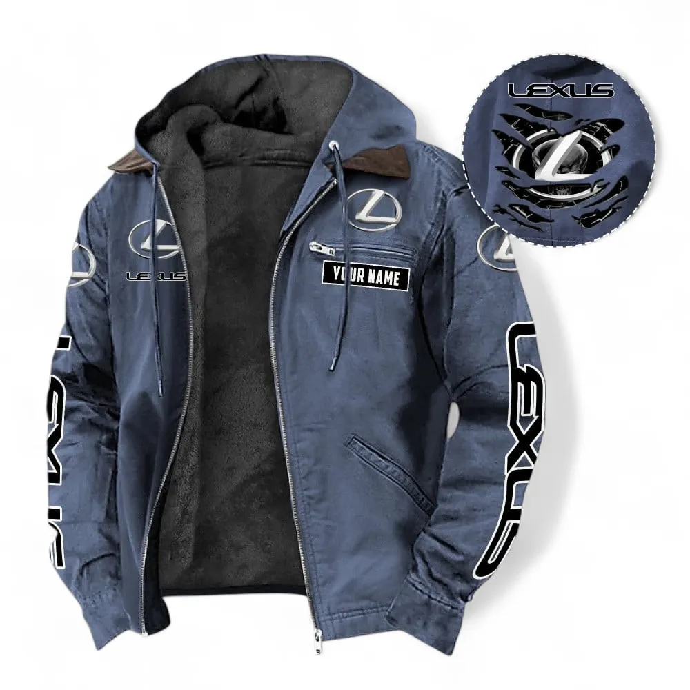 Grand Touring Auto Hooded And Flannel Hoodie, Rugged & Sporty Hoodie For Car Lovers CAR391 - Navy Blue - Image 2