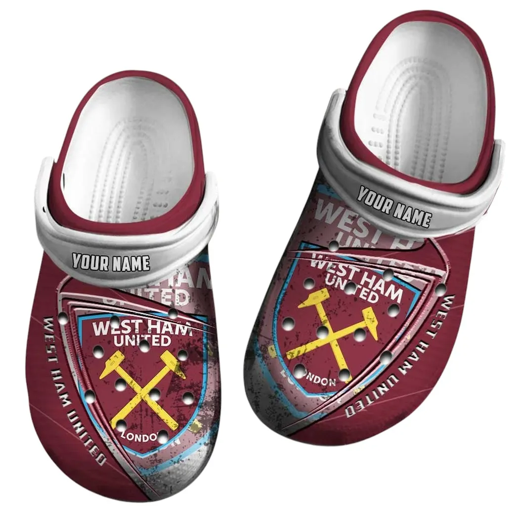 London Hammer Pride Clogs Full Print, All-Season Fan Clogs EPL74052521118 - White - Image 2