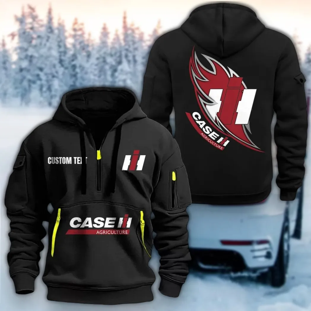 Harvest Vehicle Hoodie Half Zipper, Everyday Comfort Half-Zip Hoodie CAR170 - Black