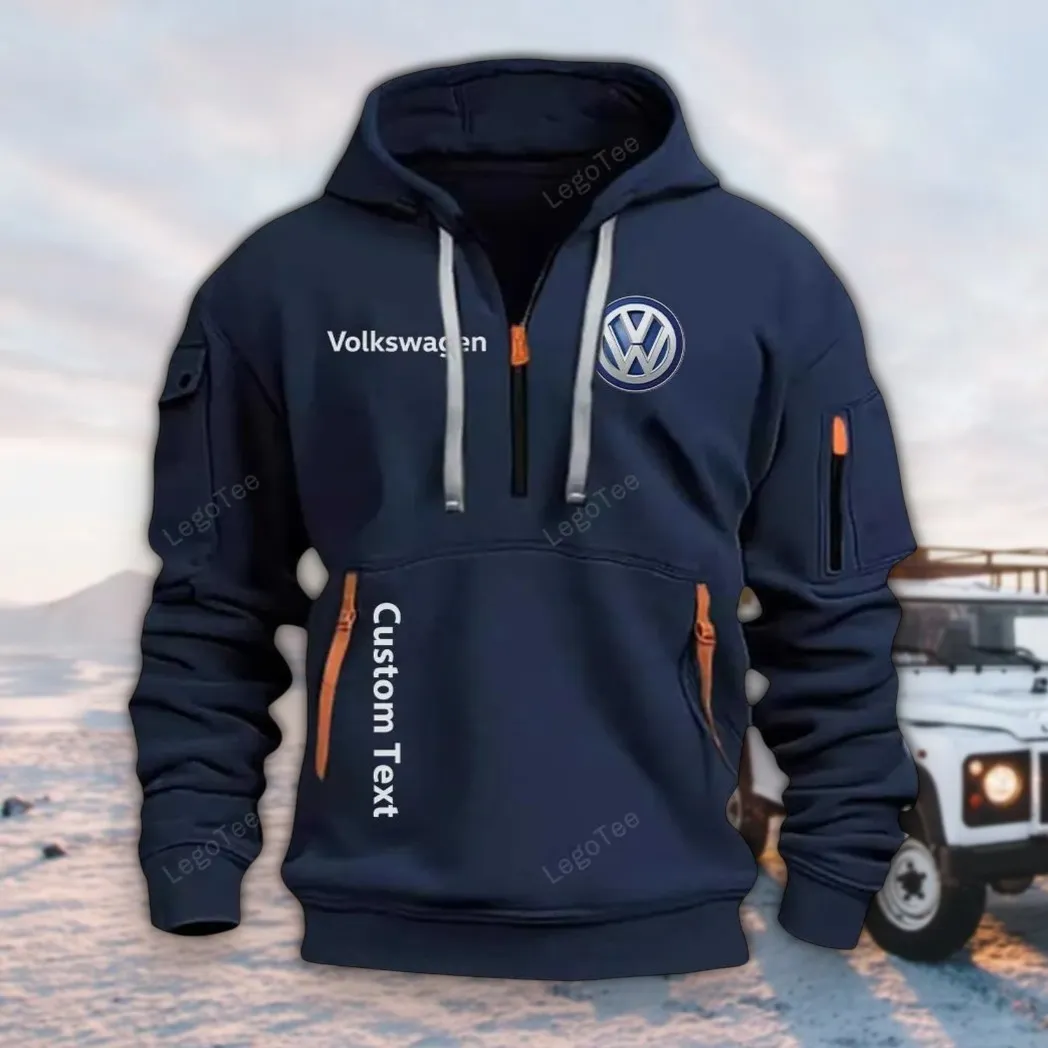 Hatchback Car Hoodie Half Zipper, Game Day Half-Zip Hoodie CAR112 - Navy