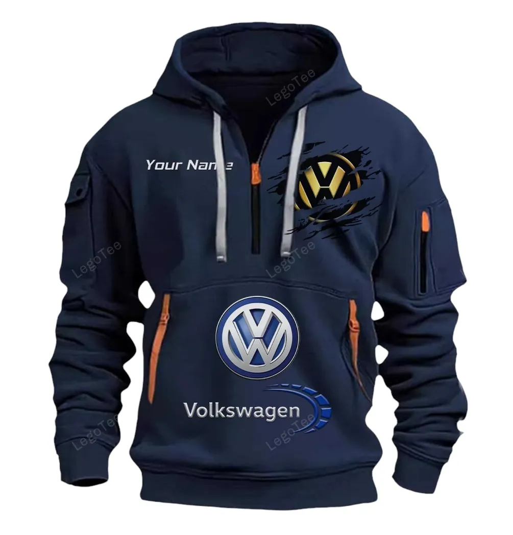 Hatchback Car Hoodie Half Zipper, Game Ready Half-Zip Hoodie CAR113 - Navy - Image 2
