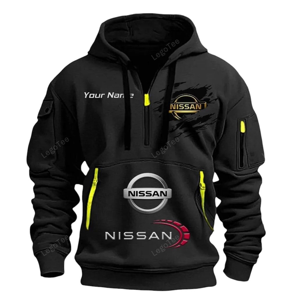 Hatchback Hoodie Half Zipper, Active Spirit Hoodie CAR113 - Black - Image 2