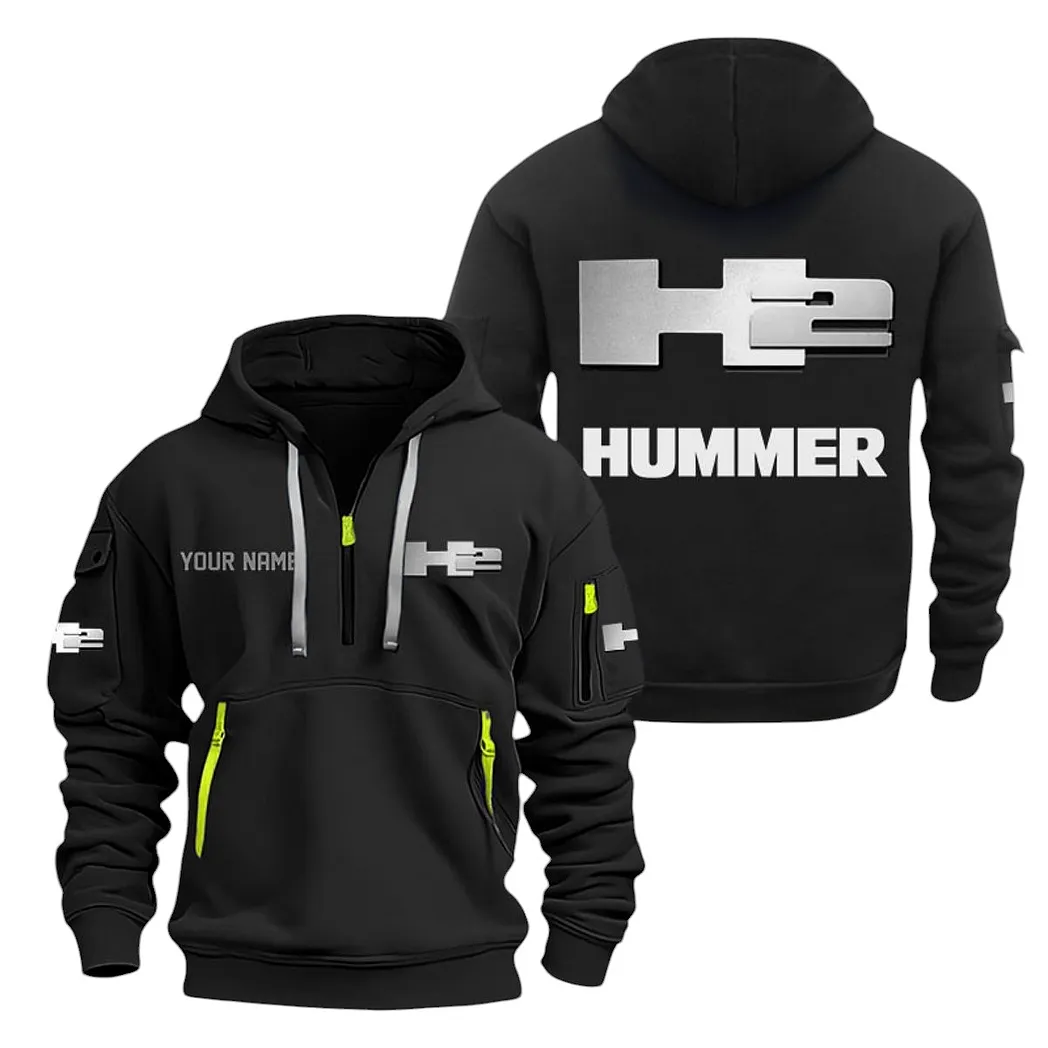Heavy-Duty 4x4 Hoodie Half Zipper, Sport Spirit Hoodie CAR200 - Black - Image 2