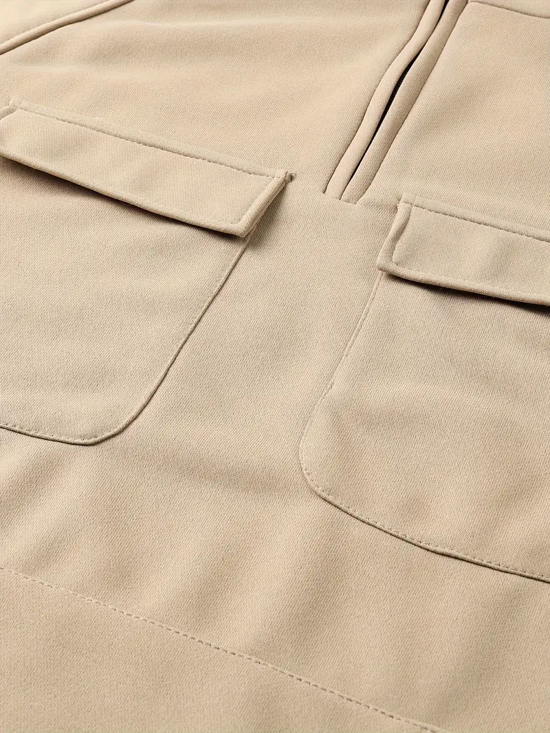 Heavy-Duty 4x4 Tactical Quarter Zip Hoodie, Exclusive Logo Hoodie For Car Enthusiasts CAR960 - Khaki - Image 6