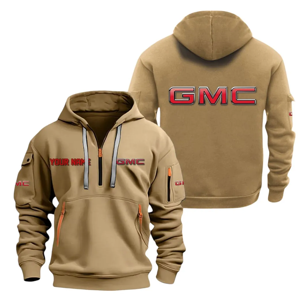 Heavy-Duty Truck Hoodie Half Zipper, Lifestyle Fan Half-Zip Hoodie CAR200 - Khaki - Image 2