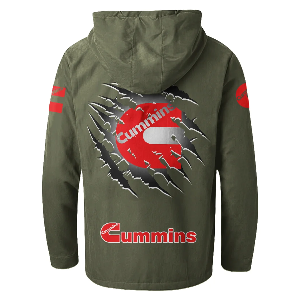 HeavyTorque Engines Flannel Hoodie, Garage-Ready Flannel Shirt HVN1327CU - Green - Image 4