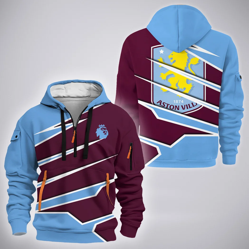 Heritage Claret Squad Hoodie Half Zip 3D, Sporty Fan Half-Zip Hoodie HVN1316AV