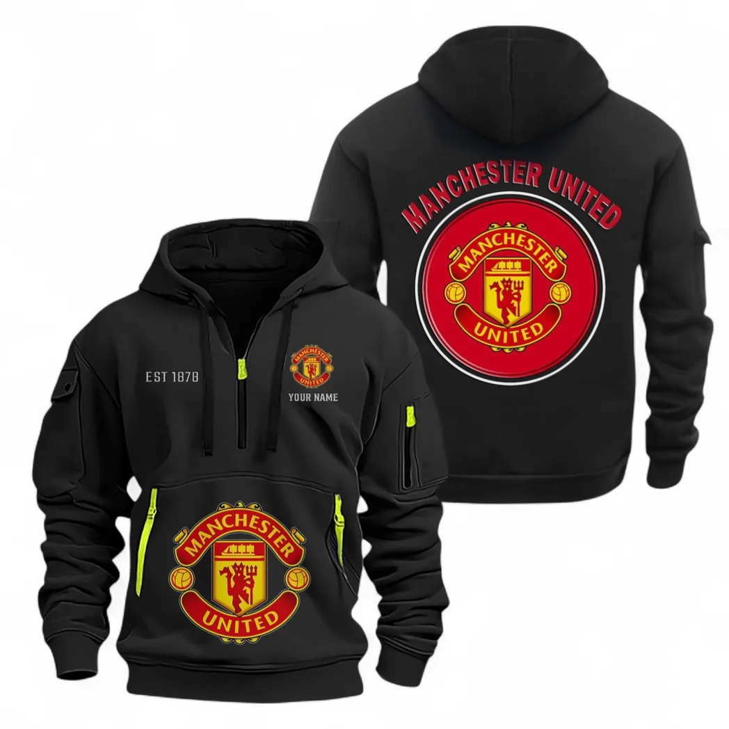 Heritage Reds Hoodie Half Zipper, Lifestyle Fan Half-Zip Hoodie EPL110 - Black