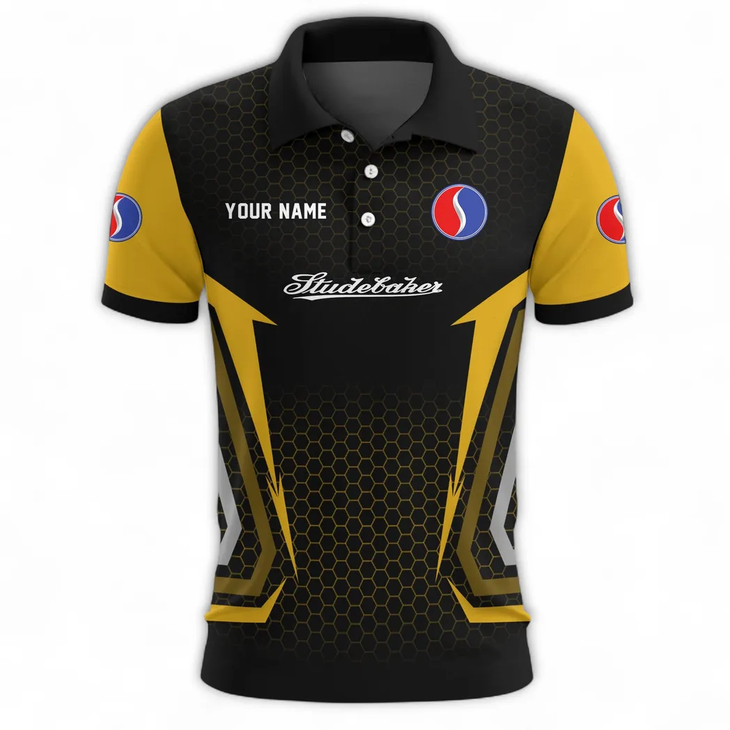 Heritage Sedan Polo Shirt, Durable Streetwear Button Shirt CAR526 - Yellow - Image 2