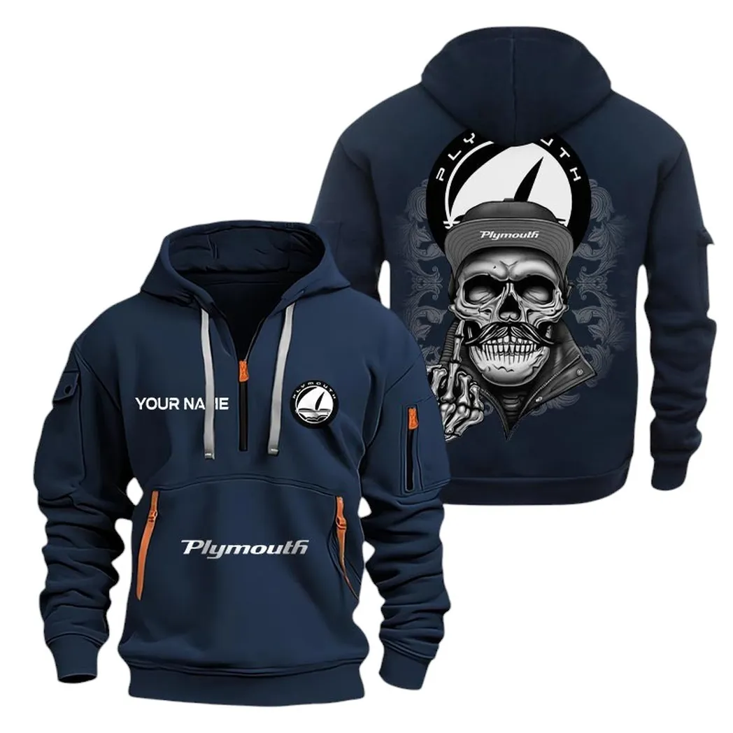 Heritage Vehicle Hoodie Half Zipper, True Supporter Half-Zip Hoodie CAR166 - Navy - Image 2