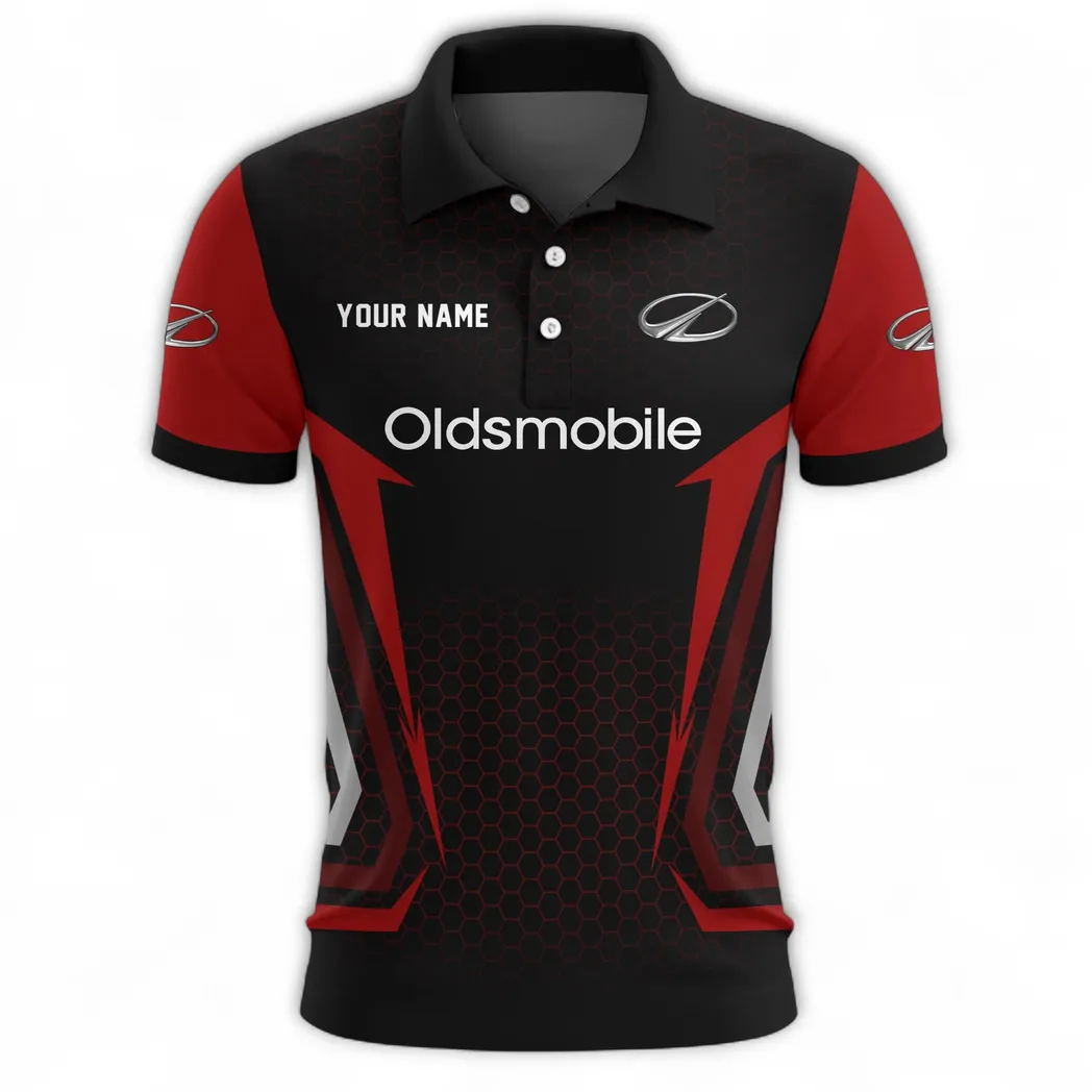 Heritage Vehicle Polo Shirt, Sporty Urban Button Shirt CAR526 - Red - Image 2