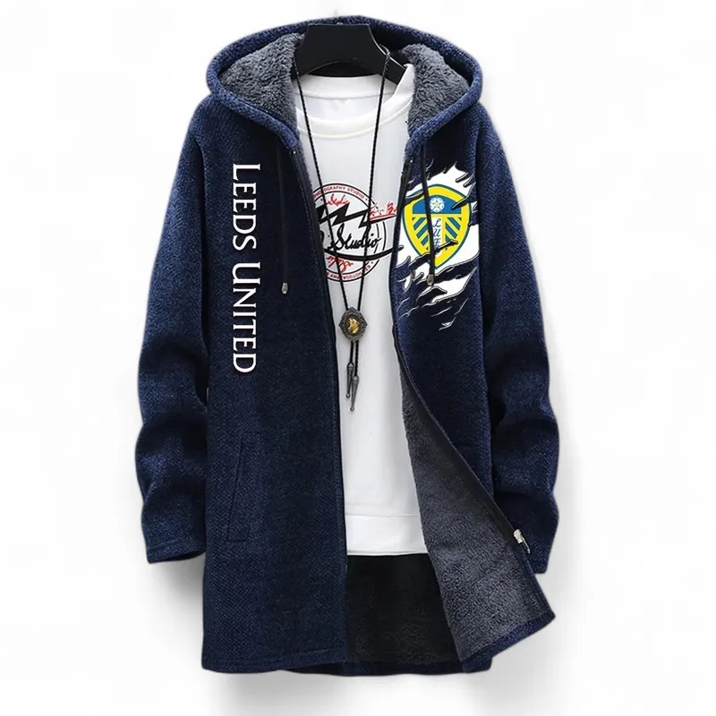 Heritage Whites Fleece Windbreaker Jacket, Sporty Fan Outerwear EPL127 - Blue - Image 2