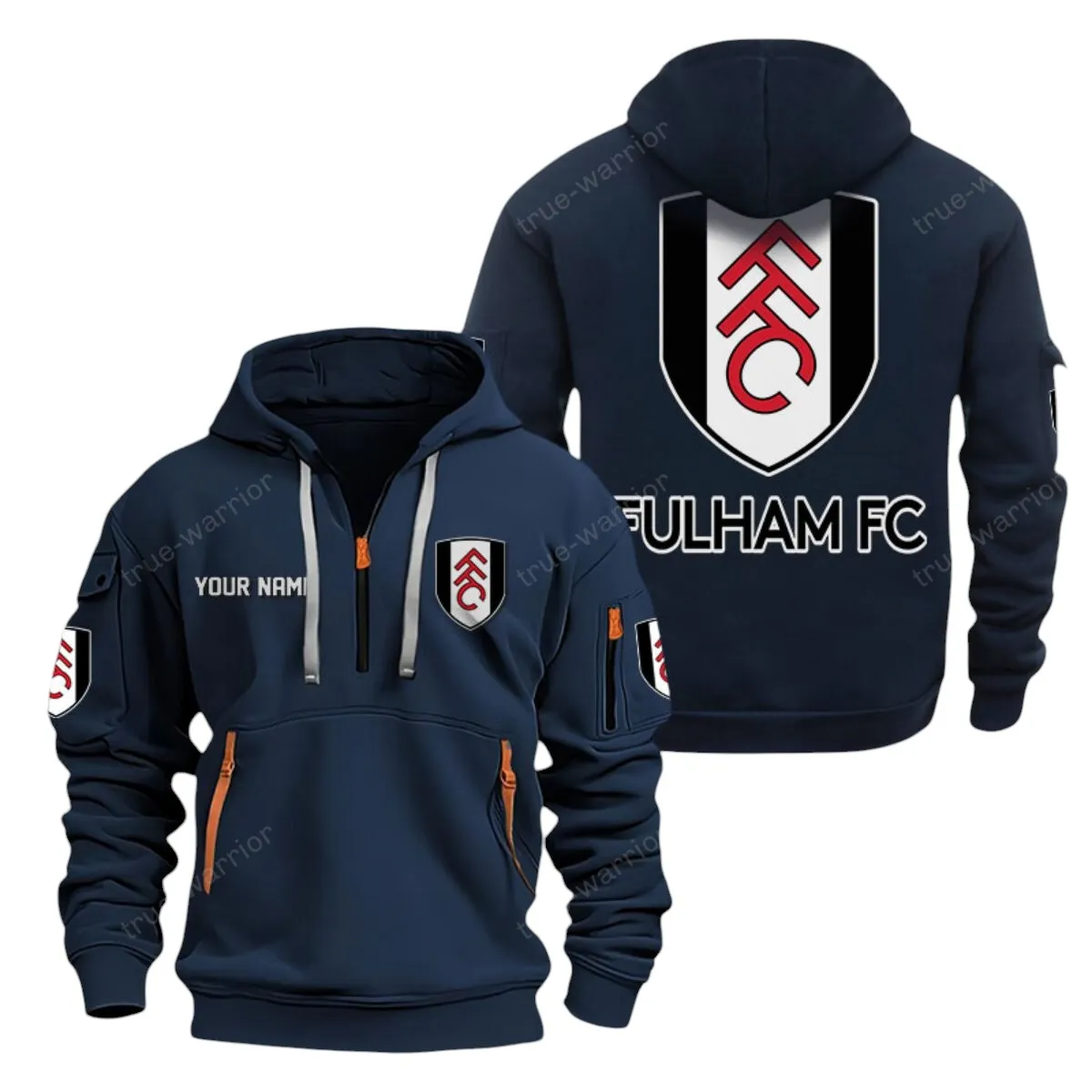 Heritage Whites Hoodie Half Zipper, Athletic Fan Half-Zip Hoodie EPL280 - Navy