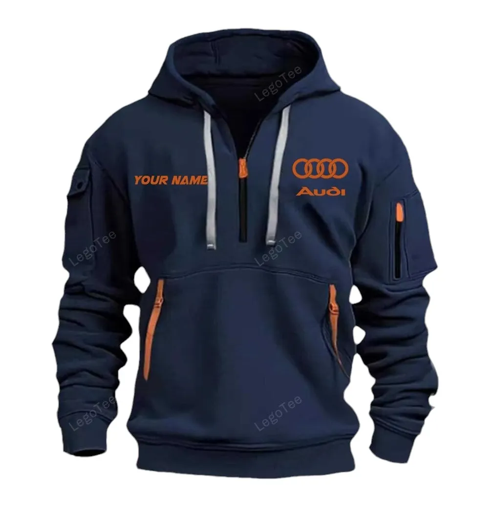 High-End Car Hoodie Half Zipper, Game Ready Half-Zip Hoodie CAR042 -Navy - Image 2