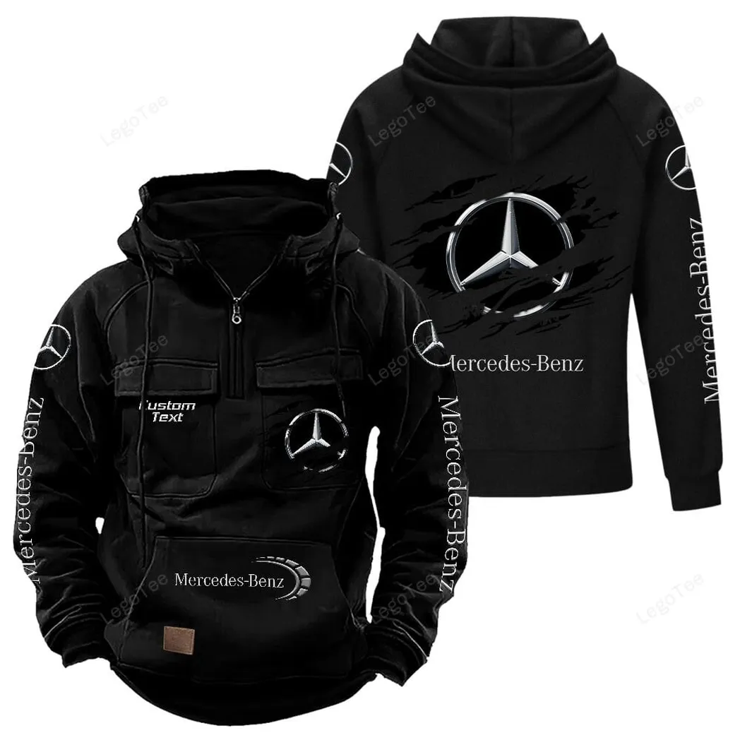 High-End Coupe Tactical Quarter Zip Hoodie, Exclusive Logo Hoodie For Car Enthusiasts CAR122 - Black - Image 2