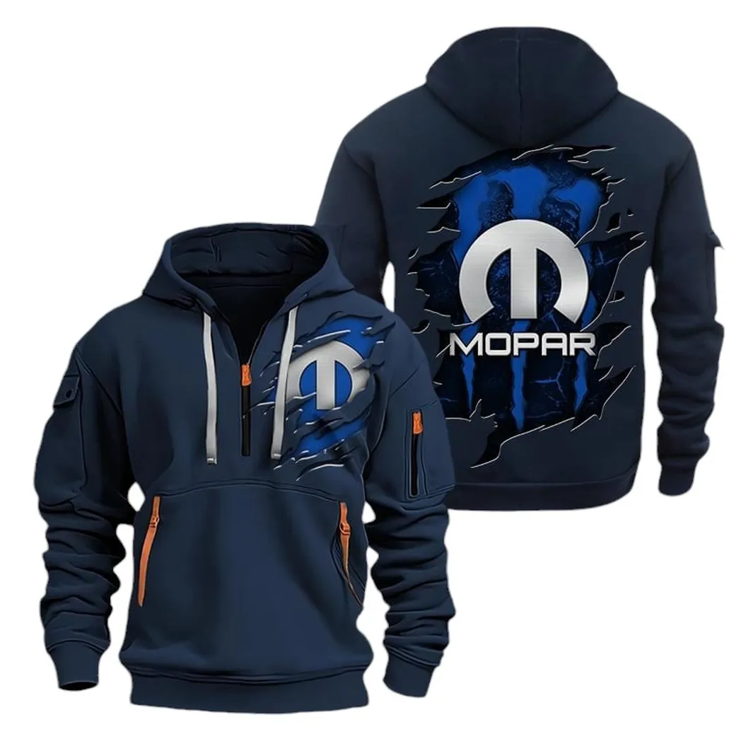 High-Performance Mods Hoodie Half Zipper, Supporter Spirit Hoodie CAR021 -Navy - Image 2