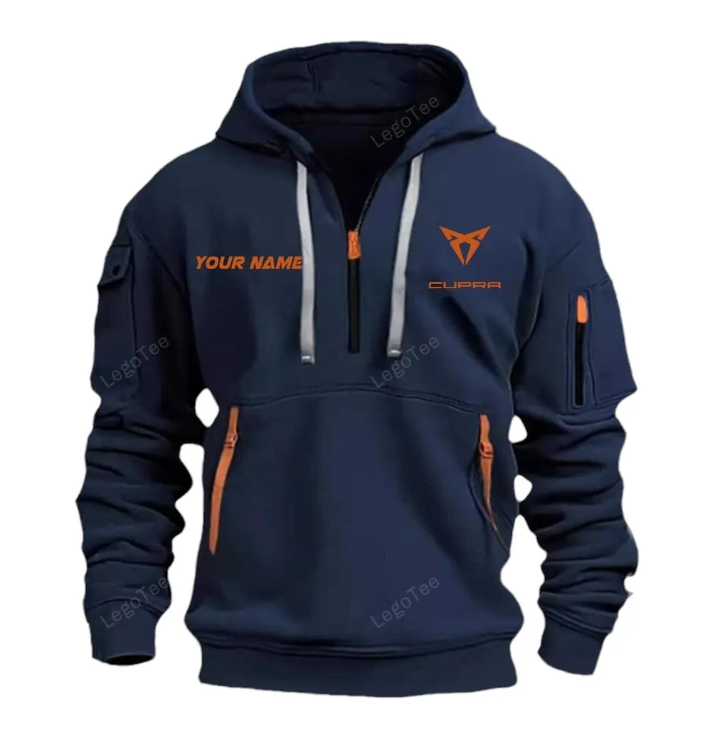 High-Performance SUV Hoodie Half Zipper, Active Supporter Half-Zip Hoodie CAR042 -Navy - Image 2