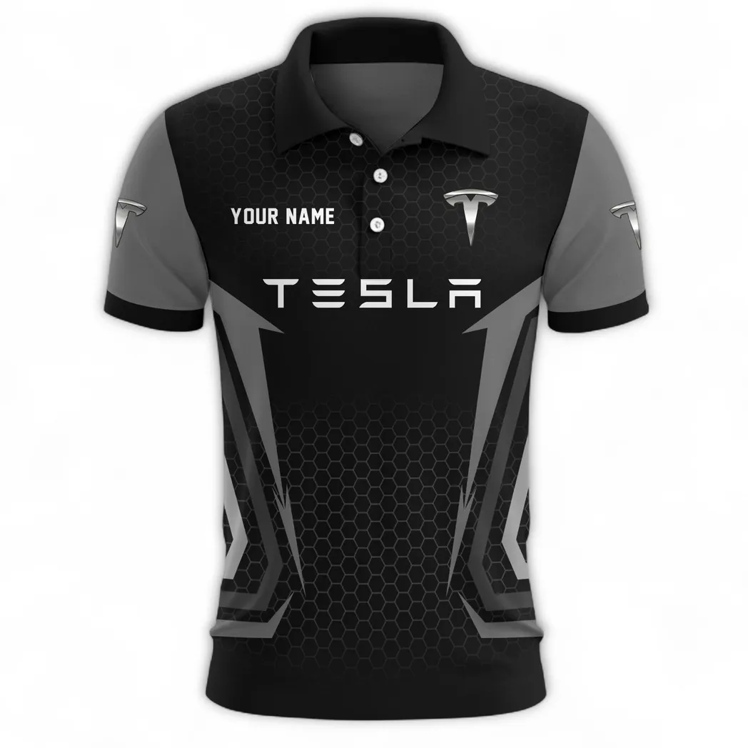 High-Tech Auto Polo Shirt, Sporty Everyday Button Shirt CAR526 - Gray - Image 2