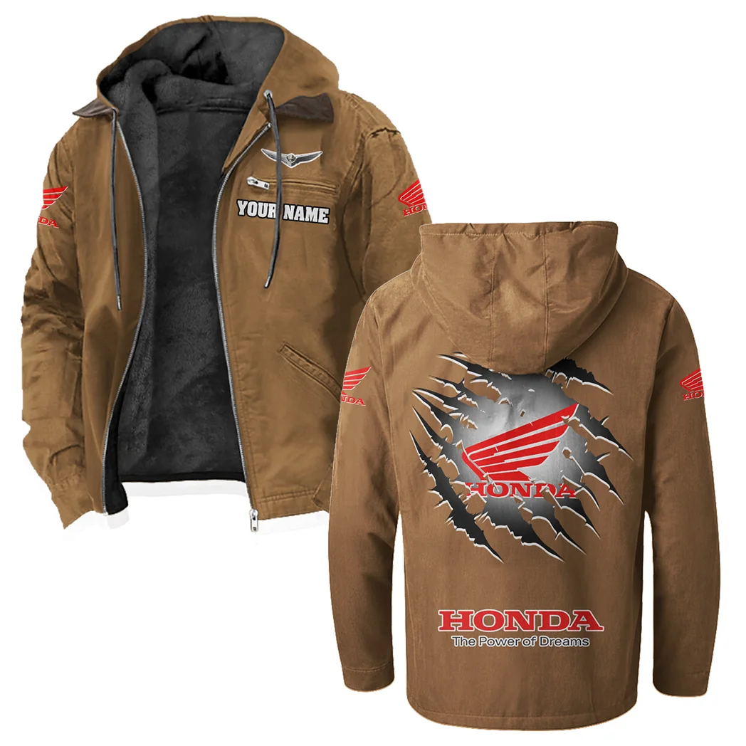 Highway Motorcycle Flannel Hoodie, Rider's Everyday Hoodie HVN1327HG - Camel - Image 2