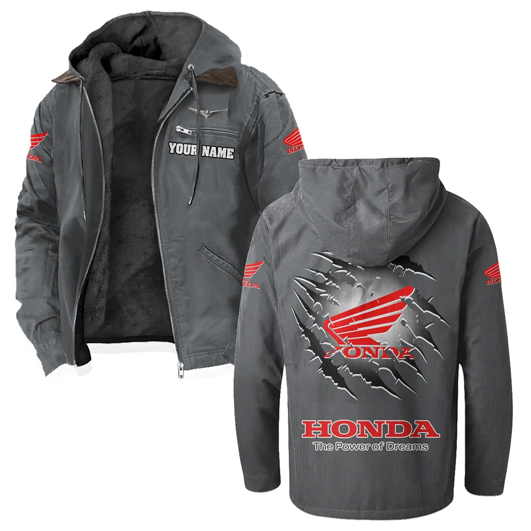 Highway Motorcycle Flannel Hoodie, Rider's Everyday Hoodie HVN1327HG - Gray - Image 2