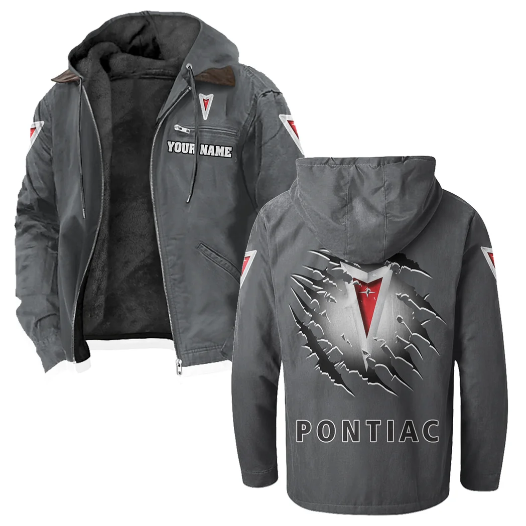 Historic American Ride Flannel Hoodie, Garage Life Hooded Flannel HVN1327PO - Gray - Image 2