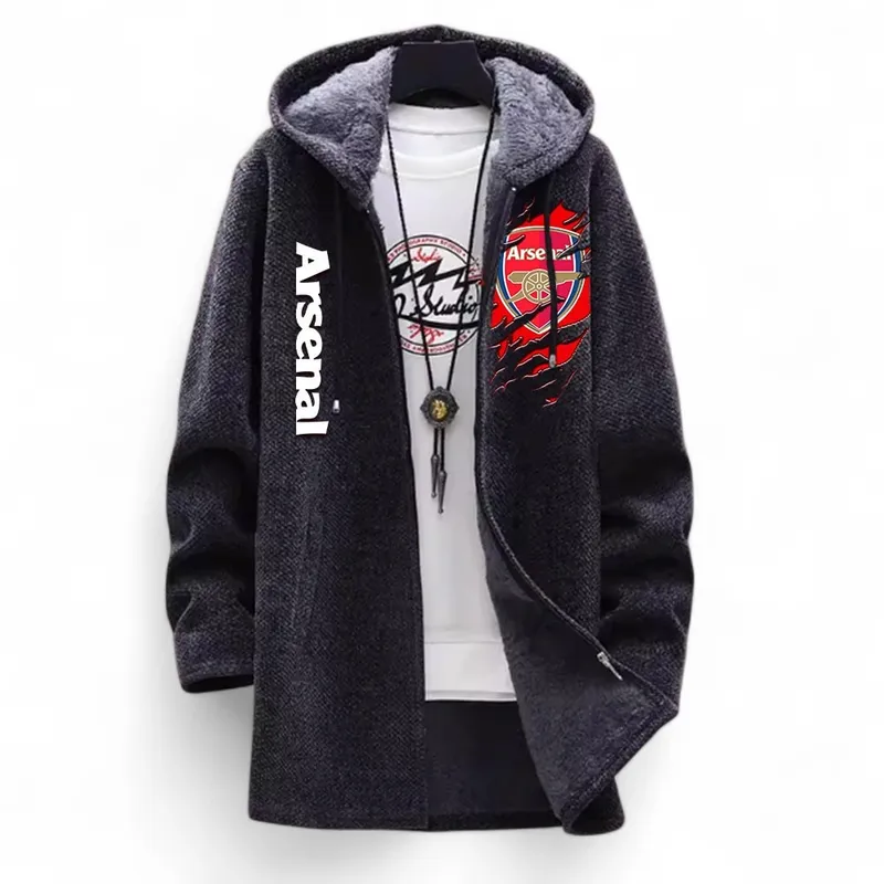 Historic Reds Fleece Windbreaker Jacket, Warmth & Style Jacket EPL127 - Black - Image 2