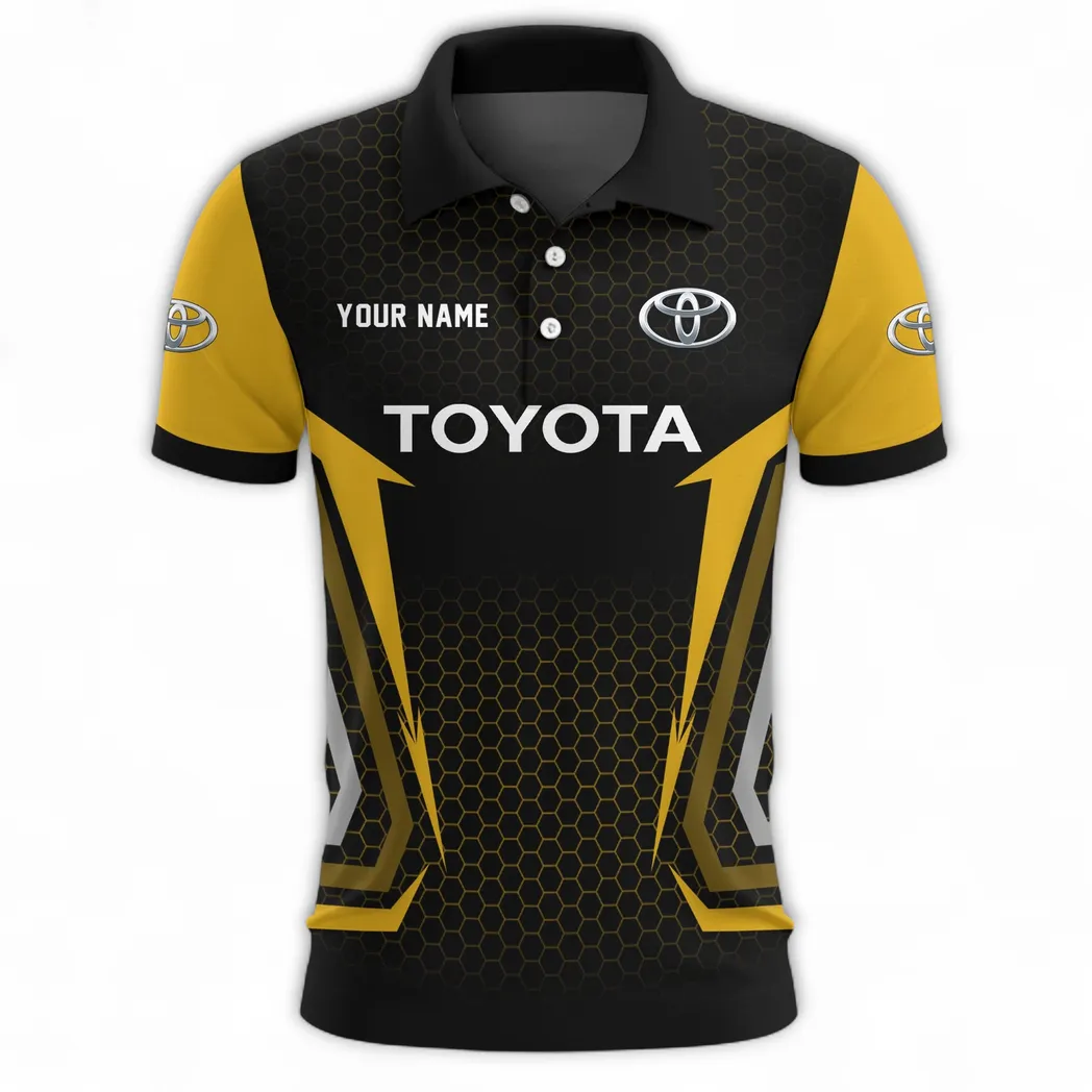 Hybrid Vehicle Polo Shirt, Adventure-Ready Button Shirt CAR526 - Yellow - Image 2