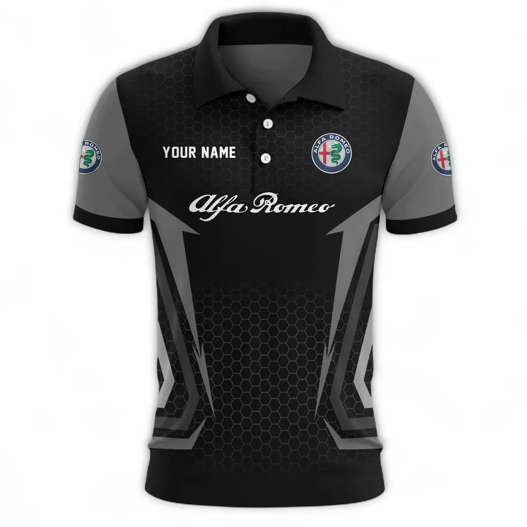 Italian Classic Polo Shirt, Sporty Everyday Button Shirt CAR526 - Gray - Image 2