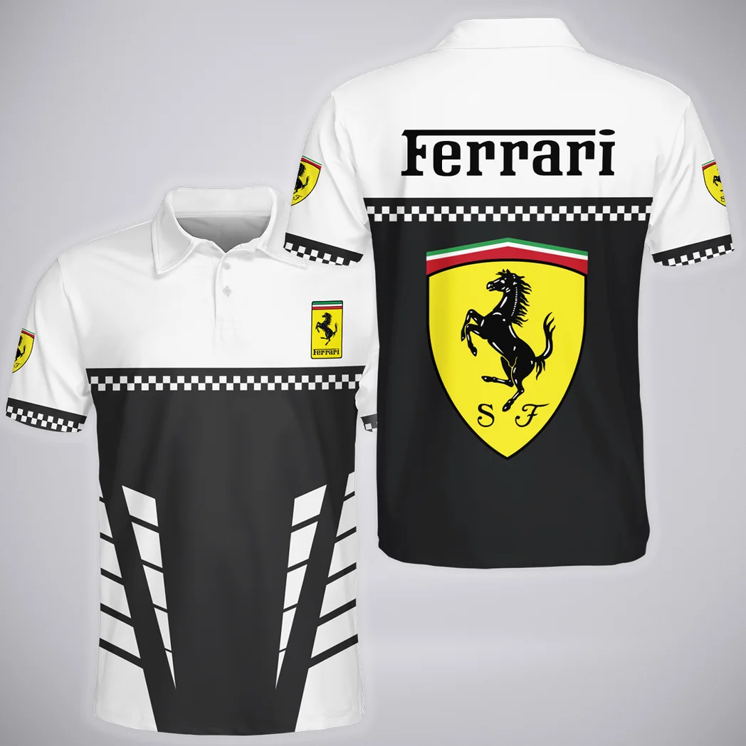Italian Supercar Polo Shirt Exclusive Logo, Urban Comfort Button Shirt HVN1385FE - Image 2