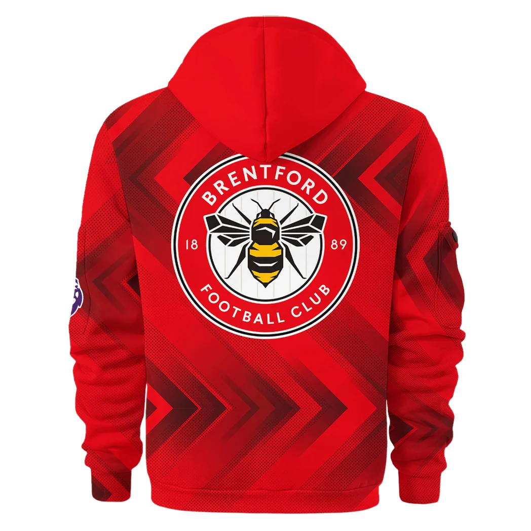 London Hive Spirit Hoodie Half Zip 3D, Bold Fan Hoodie HVN1319BR - Image 3