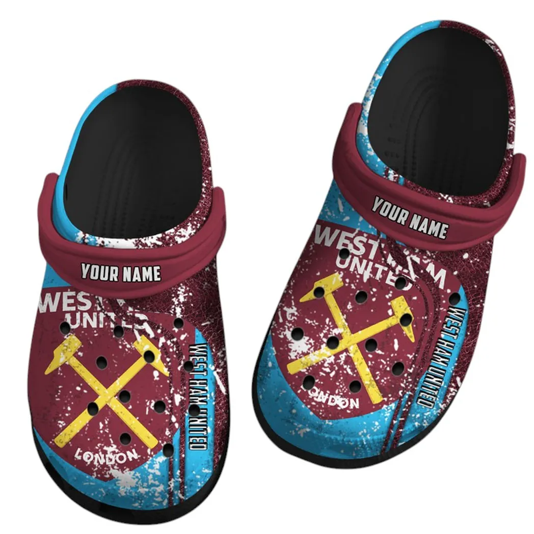 Heritage Claret Fans Clogs Full Print, Game Day Comfort EPL75052125229 - Black - Image 2