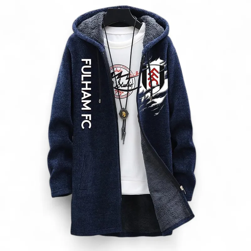 Loyal White Fans Fleece Windbreaker Jacket, Custom Fleece Fan Jacket EPL127 - Blue - Image 2