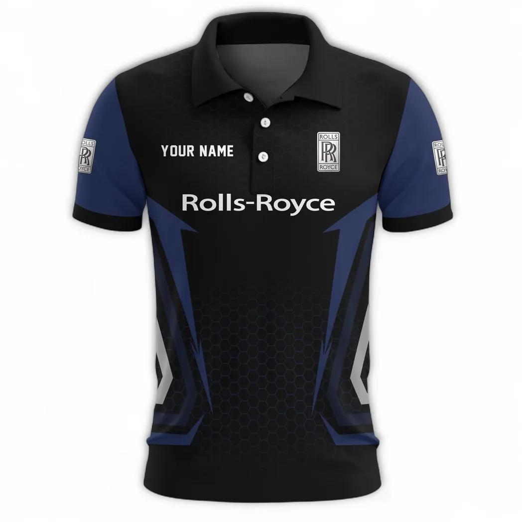 Luxury Auto Polo Shirt, Lightweight Streetwear Button Shirt CAR526 - Navy - Image 2