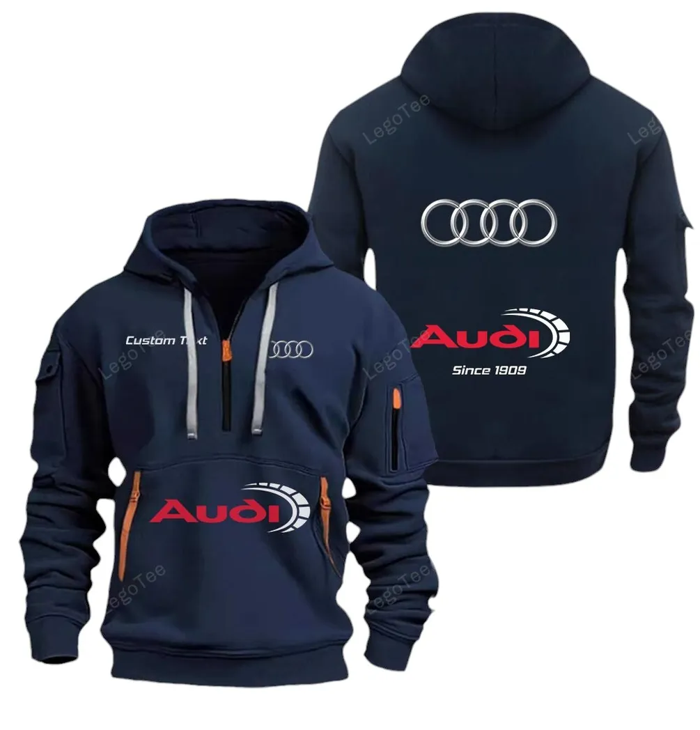 Luxury Car Hoodie Half Zipper, Bold Energy Hoodie CAR052 -Navy - Image 2