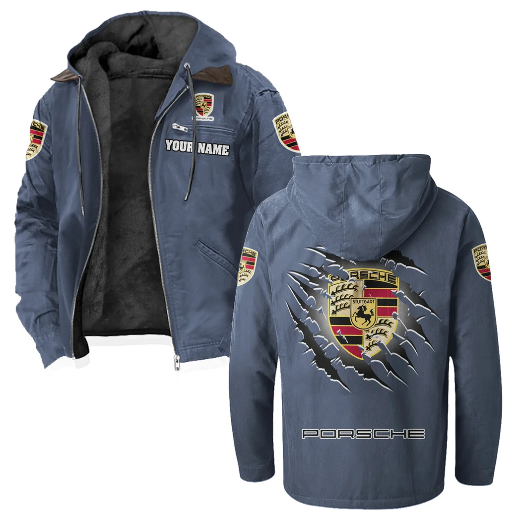 Luxury Coupe Flannel Hoodie, Road-Ready Flannel Hoodie HVN1327PO - Navy Blue - Image 2