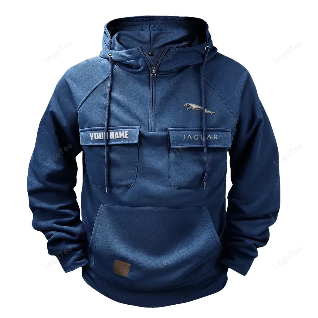 Luxury Coupe Tactical Quarter Zip Hoodie, Exclusive Logo Hoodie For Car Enthusiasts CAR109 - Dark Blue - Image 2