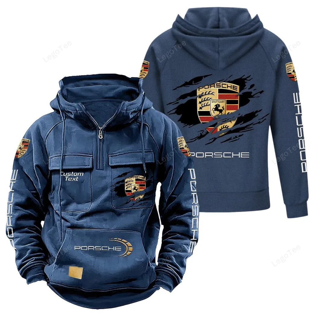Luxury Coupe Tactical Quarter Zip Hoodie, Exclusive Logo Hoodie For Car Enthusiasts CAR122 - Dark Blue - Image 2