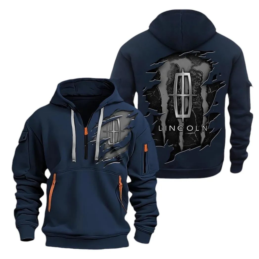 Luxury Sedan Hoodie Half Zipper, Everyday Comfort Half-Zip Hoodie CAR021 -Navy - Image 2
