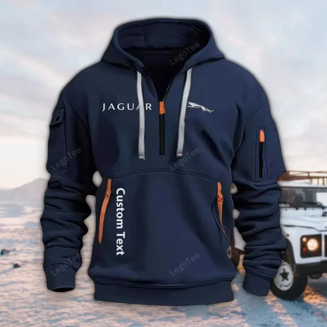 Luxury Sedan Hoodie Half Zipper, Supporter Style Half-Zip Hoodie CAR112 - Navy