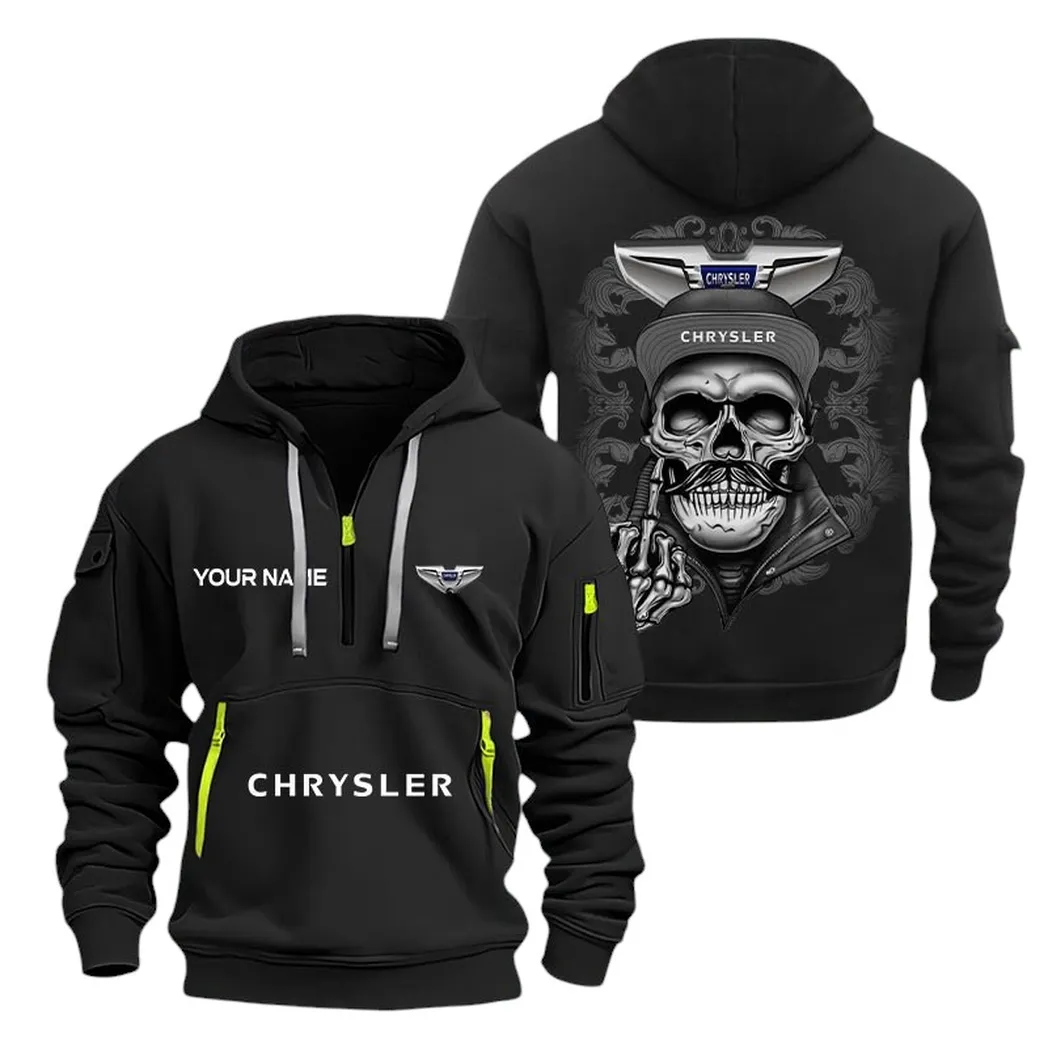 Luxury Sedan Hoodie Half Zipper, Warm Up Hoodie CAR166 - Black - Image 2