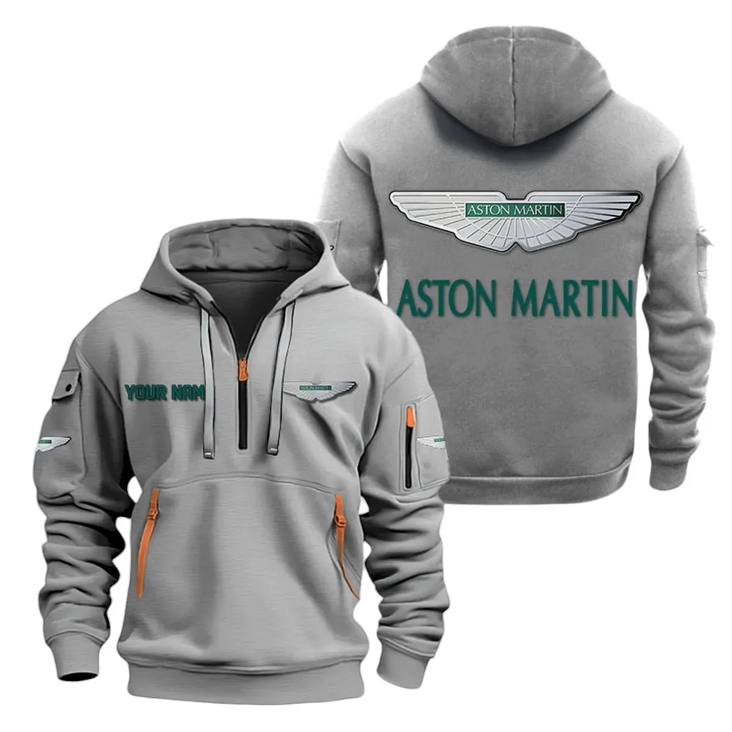 Luxury Supercar Hoodie Half Zipper, Athletic Fan Half-Zip Hoodie CAR200 - Gray - Image 2
