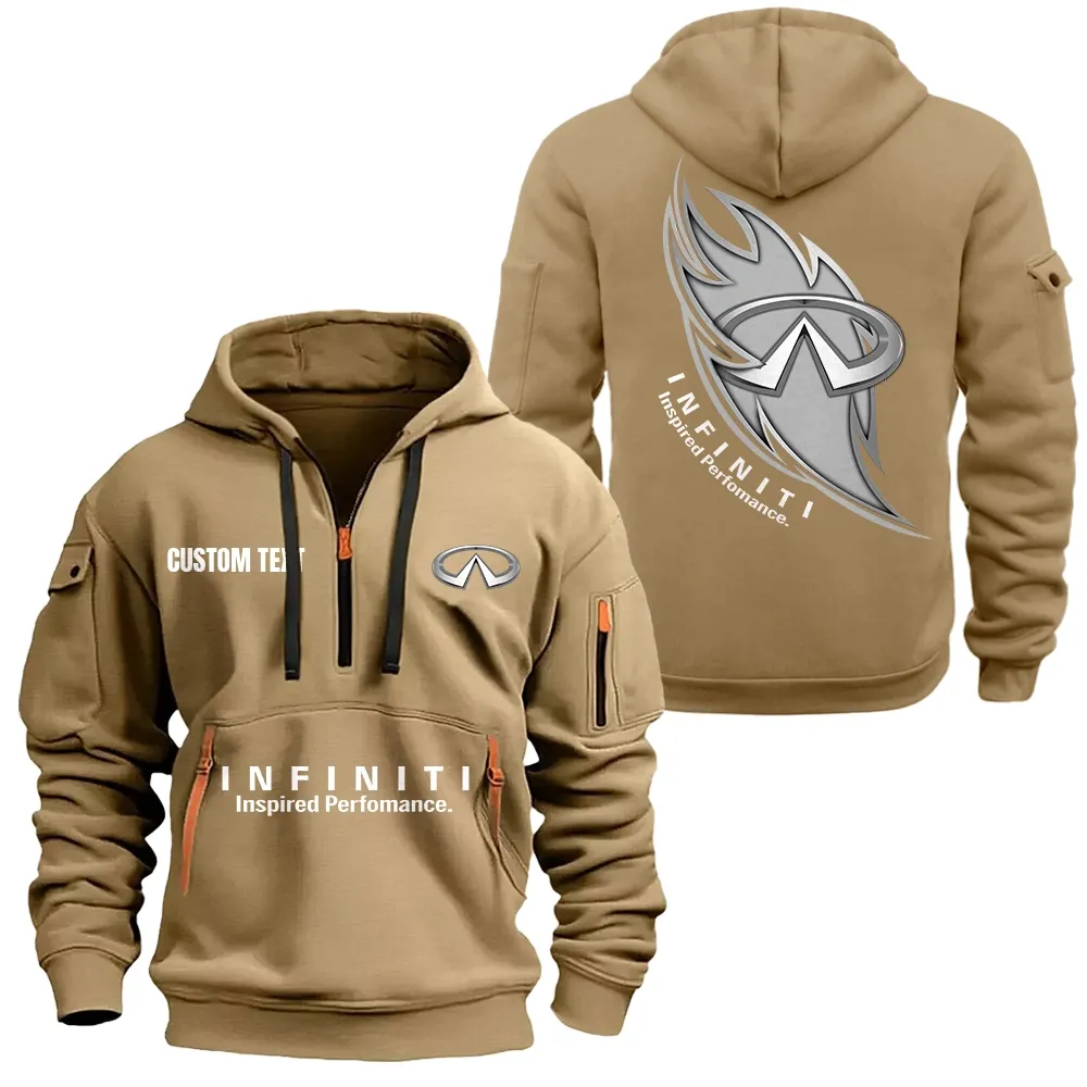 Luxury SUV Hoodie Half Zipper, Game Ready Half-Zip Hoodie CAR170 - Khaki - Image 2